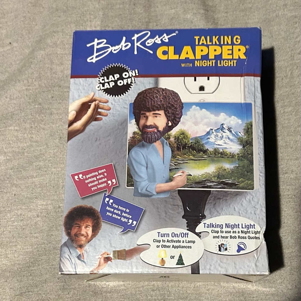 Talking Bob Ross Clapper with night light NEW